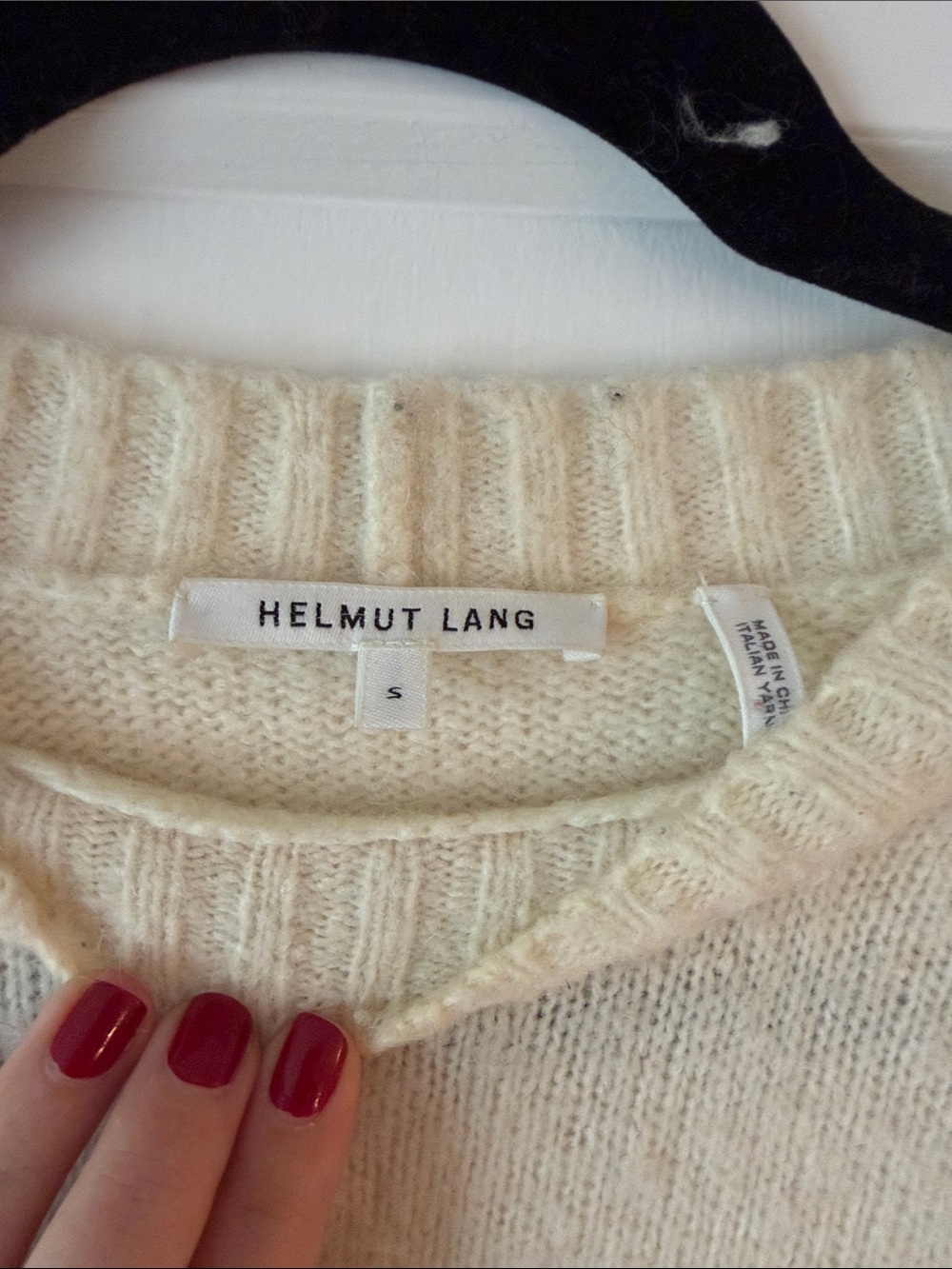 Helmut Lang Cream Crewneck Sweater - Soft Knit - Picture 2 of 6
